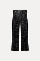 FLOCKED ANIMAL PRINT TRF JEANS WITH A MID WAIST