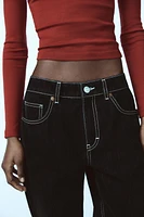 TRF FLOCKED BALLOON JEANS