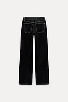 TRF FLOCKED BALLOON JEANS