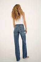 TRF MID-RISE WIDE LEG RIPPED JEANS