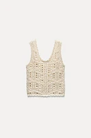 POINTELLE KNIT SHORT TOP