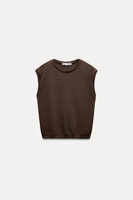 SLEEVELESS BASIC KNIT TOP