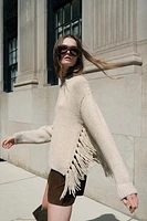 FRINGED KNIT SWEATER