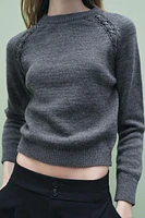 SHOULDER STRAP KNIT SWEATER