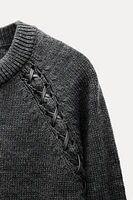 SHOULDER STRAP KNIT SWEATER