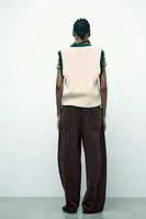 CABLE KNIT SWEATER VEST