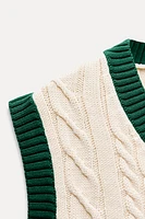 CABLE KNIT SWEATER VEST