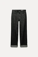 STRAIGHT CUT MID RISE SELVEDGE JEANS ZW COLLECTION