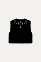 EMBROIDERED VELVET VEST ZW COLLECTION