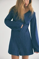 PETER PAN COLLAR TRF DENIM DRESS