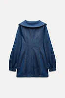 PETER PAN COLLAR TRF DENIM DRESS