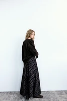 LONG CHECKERED SKIRT