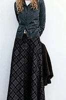 LONG CHECKERED SKIRT