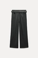 BELTED PLAID PANTS ZW COLLECTION