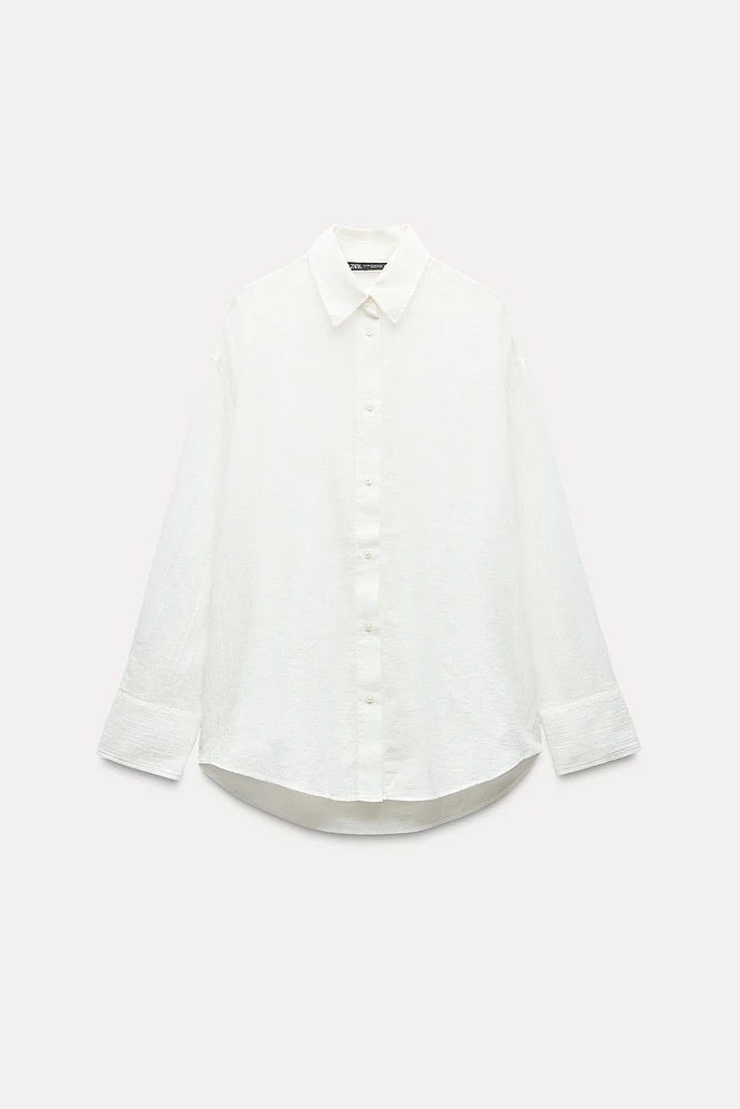 OVERSIZED COTTON CHIFFON SHIRT