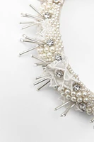 JEWEL AND FAUX PEARL HEADBAND