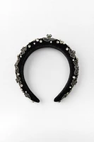 BEADED JEWEL VELVET HEADBAND