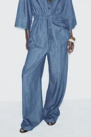 Z1975 FLOWY WIDE LEG DENIM PANTS