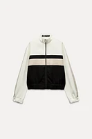 SIDE STRIPE ZIP UP BOMBER JACKET