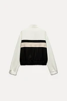 SIDE STRIPE ZIP UP BOMBER JACKET