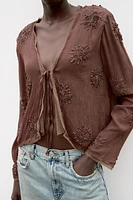 BEADED EMBROIDERED SHORT JACKET