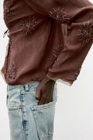 BEADED EMBROIDERED SHORT JACKET