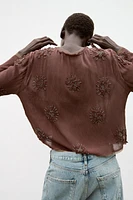 BEADED EMBROIDERED SHORT JACKET