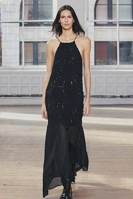 SEQUIN HALTER DRESS ZW COLLECTION