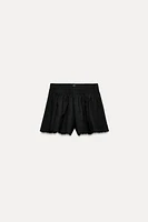 EMBROIDERED POPLIN SHORTS