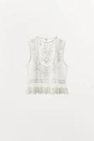 BEADED EMBROIDERED TOP