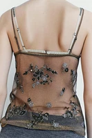 BEADED METALLIC THREAD TOP