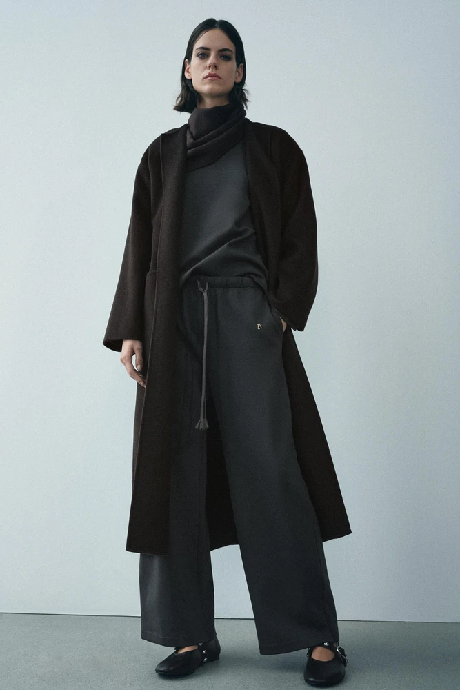 WOOL BLEND BELTED COAT ZW COLLECTION