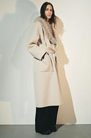 FAUX FUR WOOL BLEND COAT ZW COLLECTION