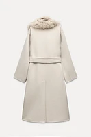 FAUX FUR WOOL BLEND COAT ZW COLLECTION