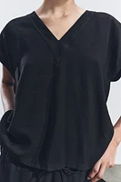 FLOWY V-NECK TOP ZW COLLECTION