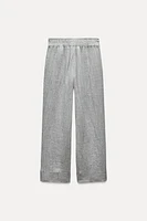 100% LINEN WIDE LEG PANTS ZW COLLECTION