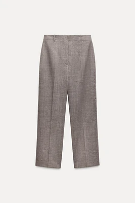 100% WOOL STRAIGHT LEG PANTS ZW COLLECTION