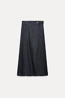 LINEN BLEND DENIM WRAP SKIRT Z1975