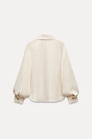 STRIPED METALLIC THREAD BLOUSE