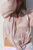 KNOTTED SATIN EFFECT SHIRT