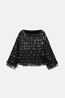 FRINGED TOP WITH SEQUINS