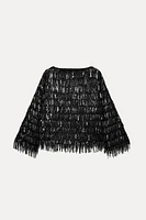 FRINGED TOP WITH SEQUINS