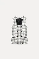 TEXTURED PLAID WAISTCOAT