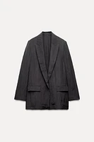 WRINKLE EFFECT OPEN FRONT BLAZER