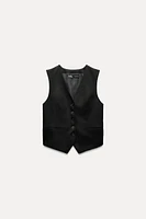 TAILORED LINEN BLEND WAISTCOAT