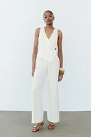 ASYMMETRIC CREPE VEST JUMPSUIT