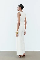 ASYMMETRIC CREPE VEST JUMPSUIT