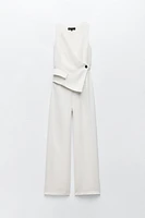 ASYMMETRIC CREPE VEST JUMPSUIT