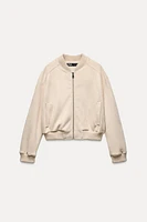 FAUX SUEDE BOMBER JACKET