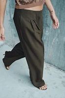 PLEATED WIDE LEG PANTS